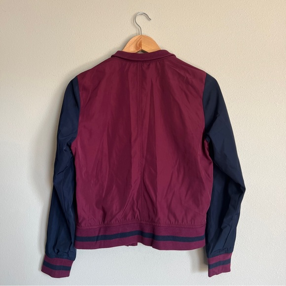 GAP burgundy and navy zip up varsity style jacket - Picture 2 of 10